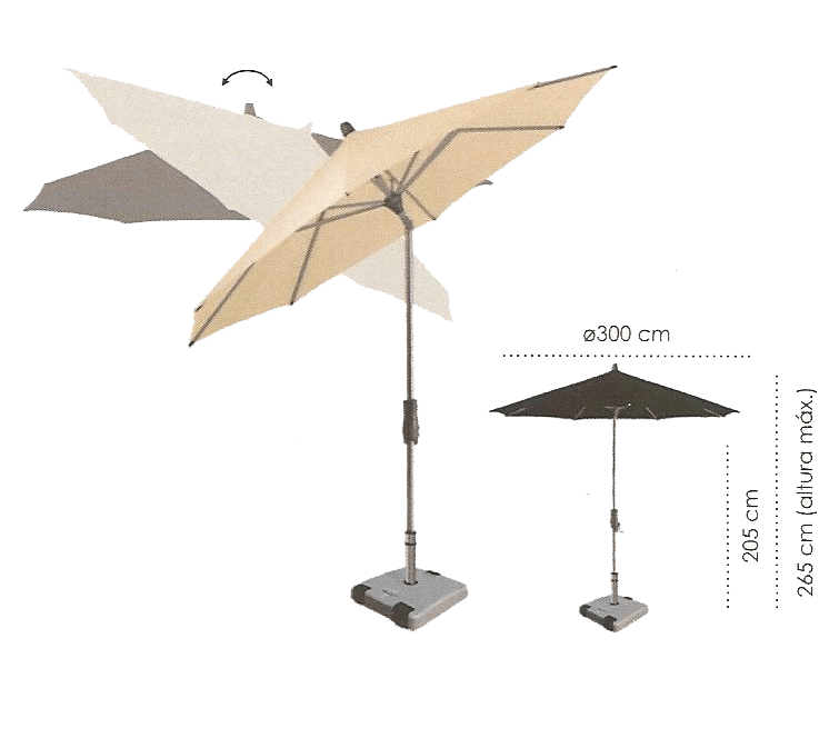 especificações do ombrellone albacete 