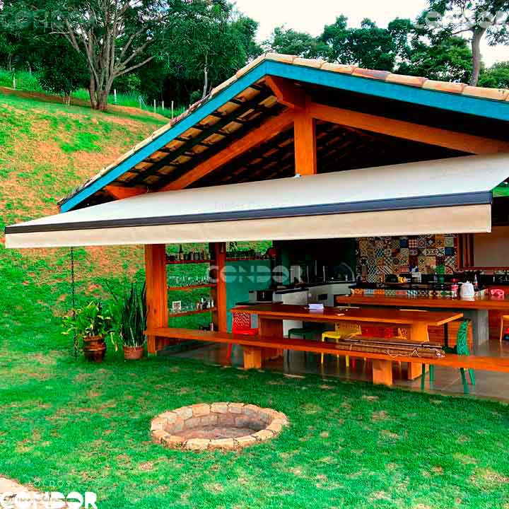 toldo articulado premium visto de frente