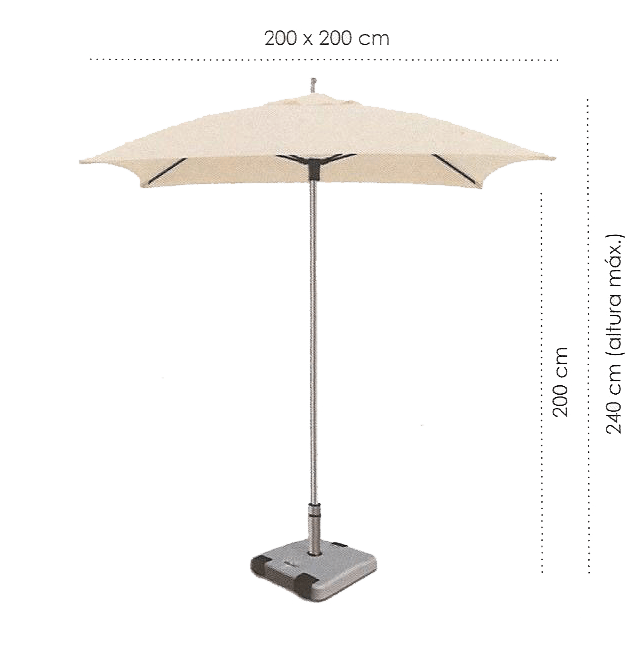 especificações do ombrellone ibiza
