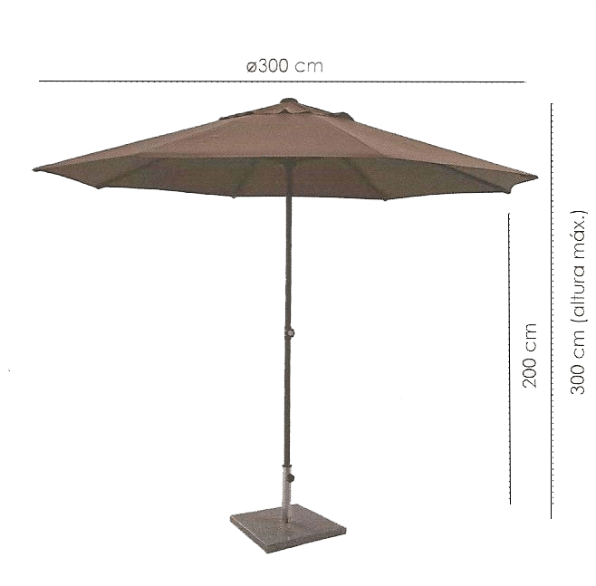 especificações do ombrellone valencia